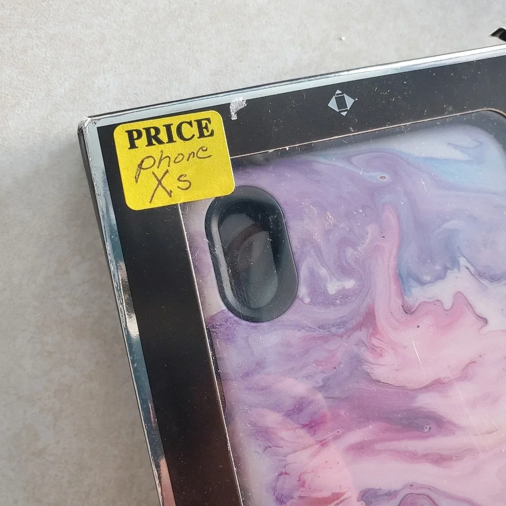CASELYBOLD iPhone XS Case Military Grade Drop Tested Marble Swirl Purple Pink